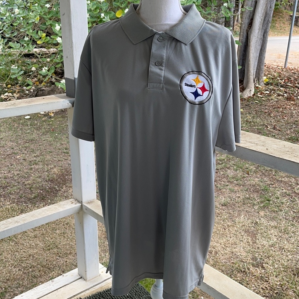 Men’s Steelers gray Dri-fit polo light gray XXL